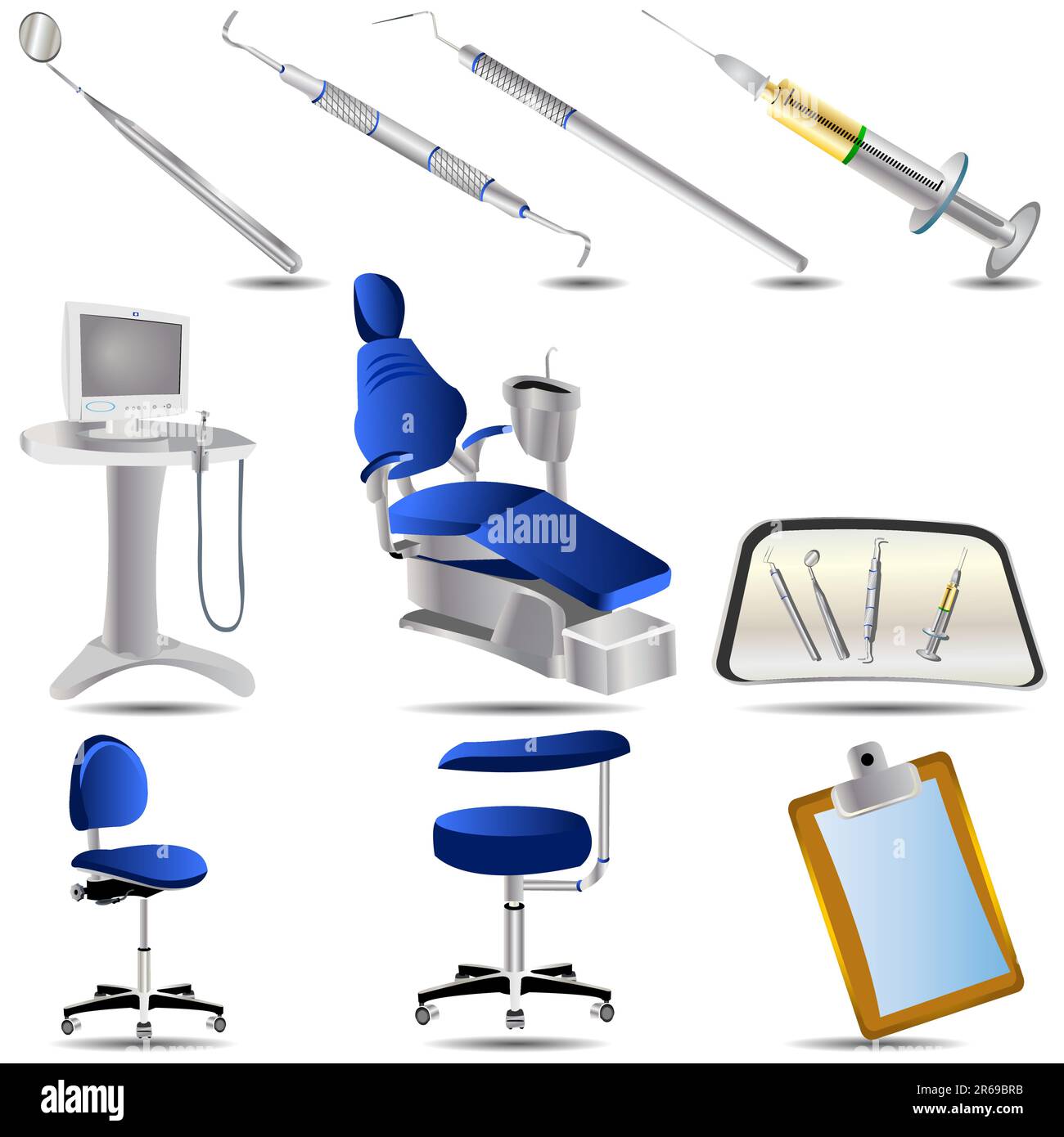 Collection of dental icons, color vector illustration Stock Vector ...