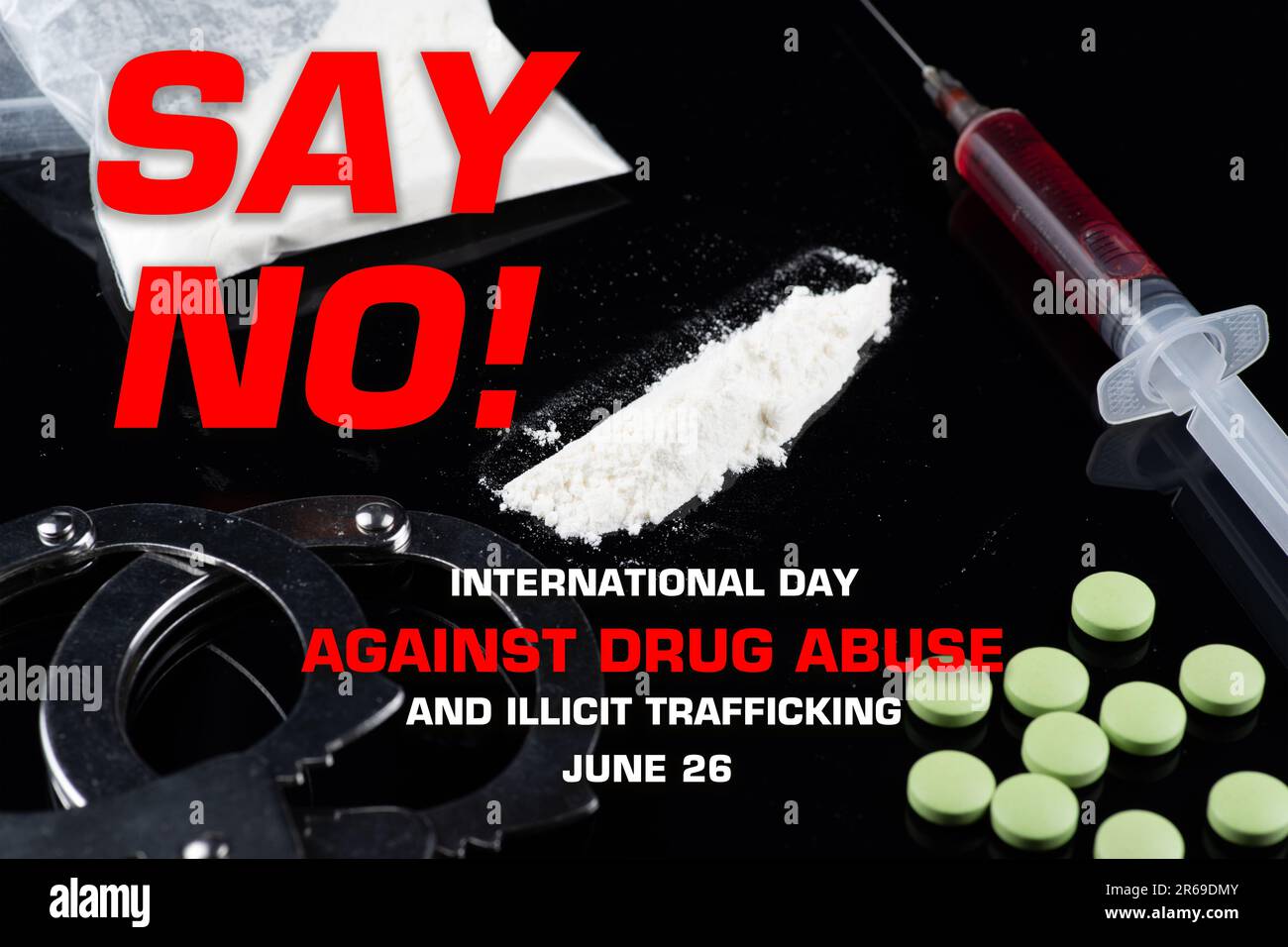 International day against drug abuse and illicit trafficing,Legal concept Stock Photo