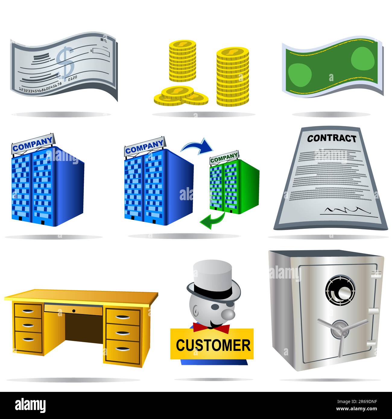 Vector illustration of nine colored accounting icons Stock Vector Image ...