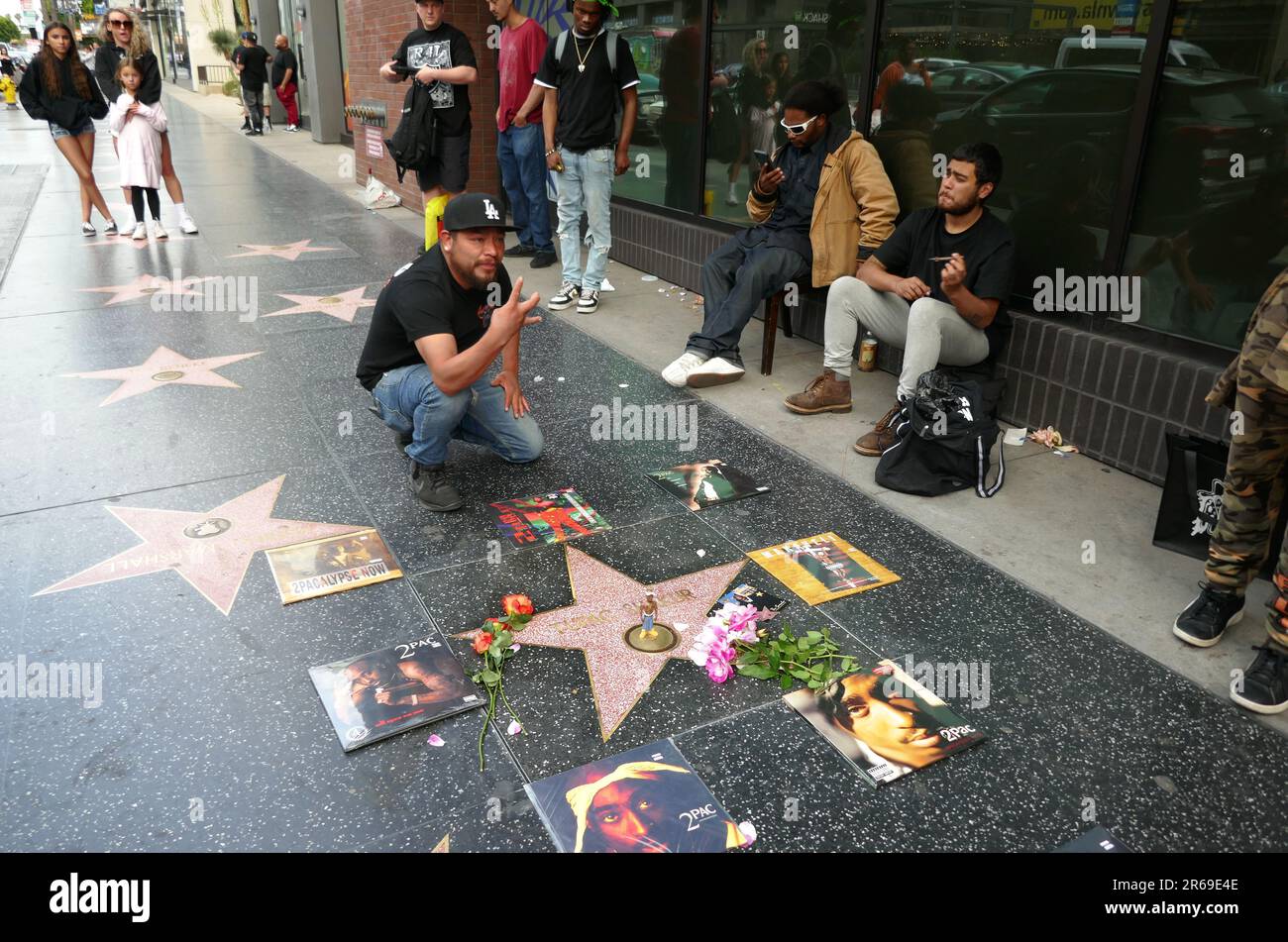 Los Angeles, California, USA 7th June 2023 Rapper Tupac Shakur Hollywood Walk of Fame Star