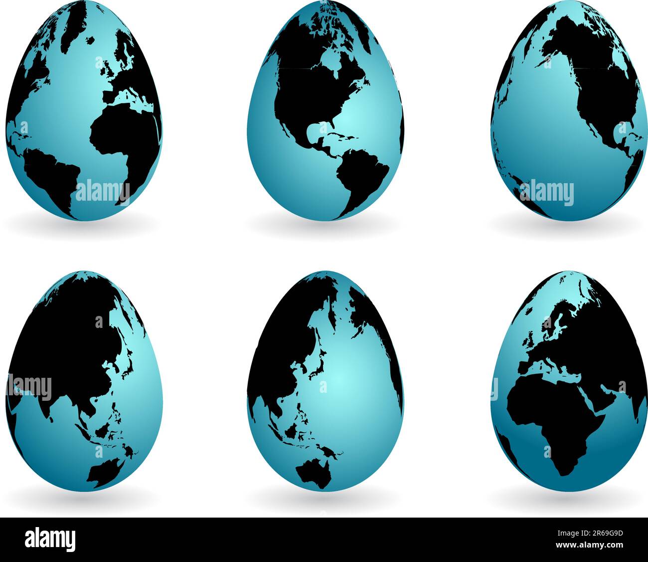 Easter eggs collection with world map stock vector image art alamy