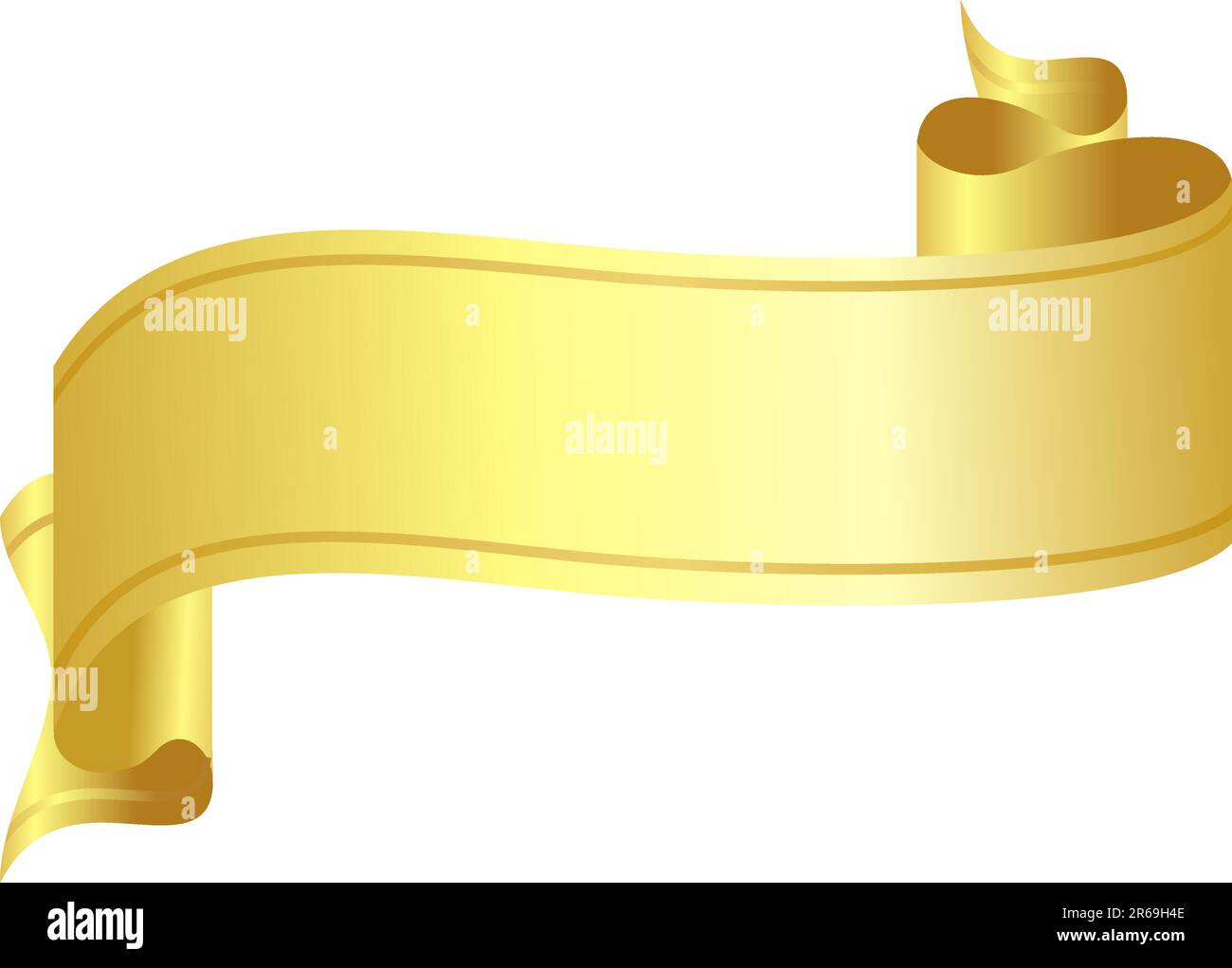 vector ribbon over white. gold color Stock Vector