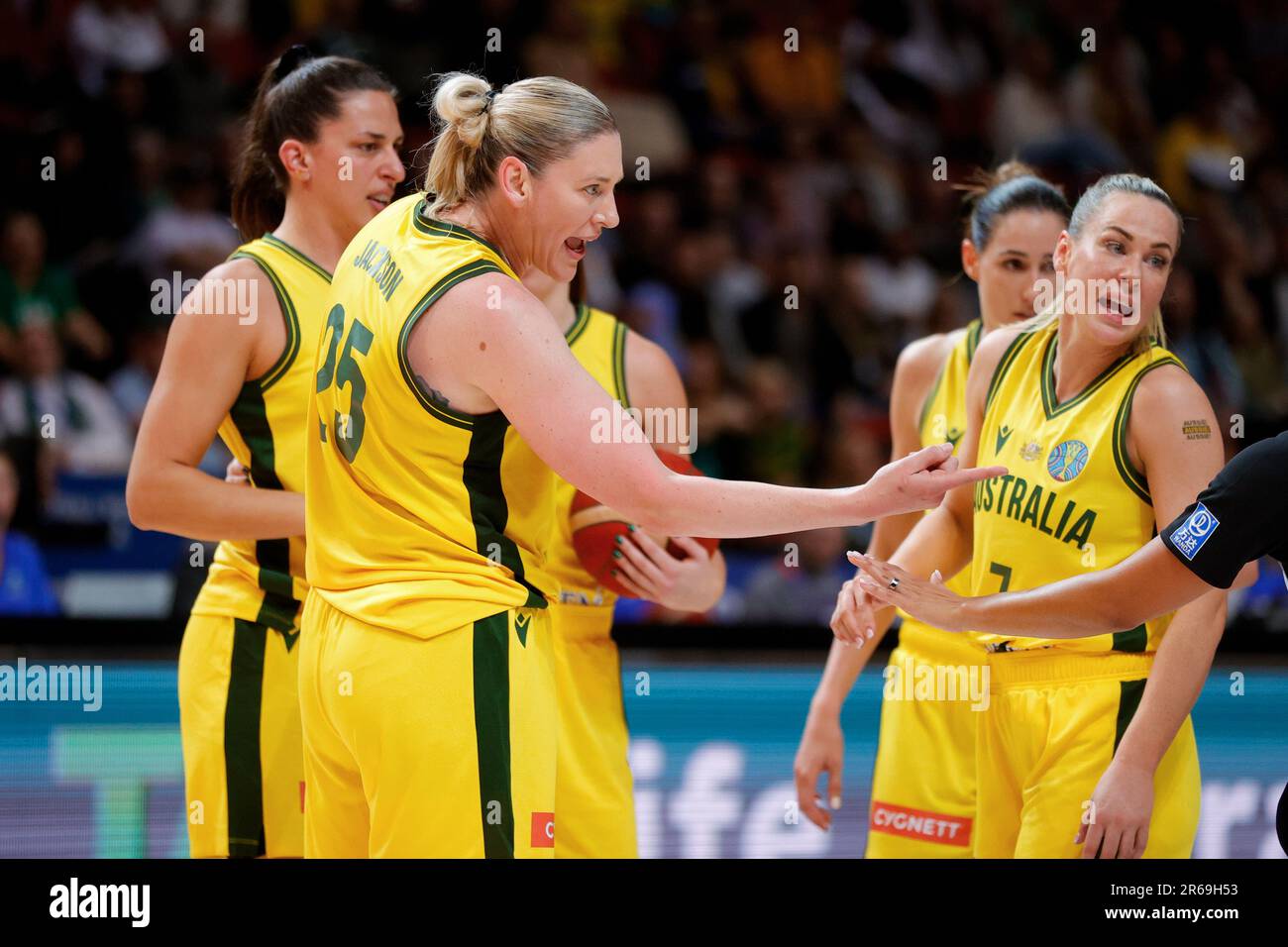 Sydney, Australia, 22 September, 2022. Lauren Jackson of Australia reacts during the FIBA Women's Basketball World Cup match between Australia and France at Sydney Super Dome. Credit: Pete Dovgan/Speed Media/Alamy Live News Stock Photo