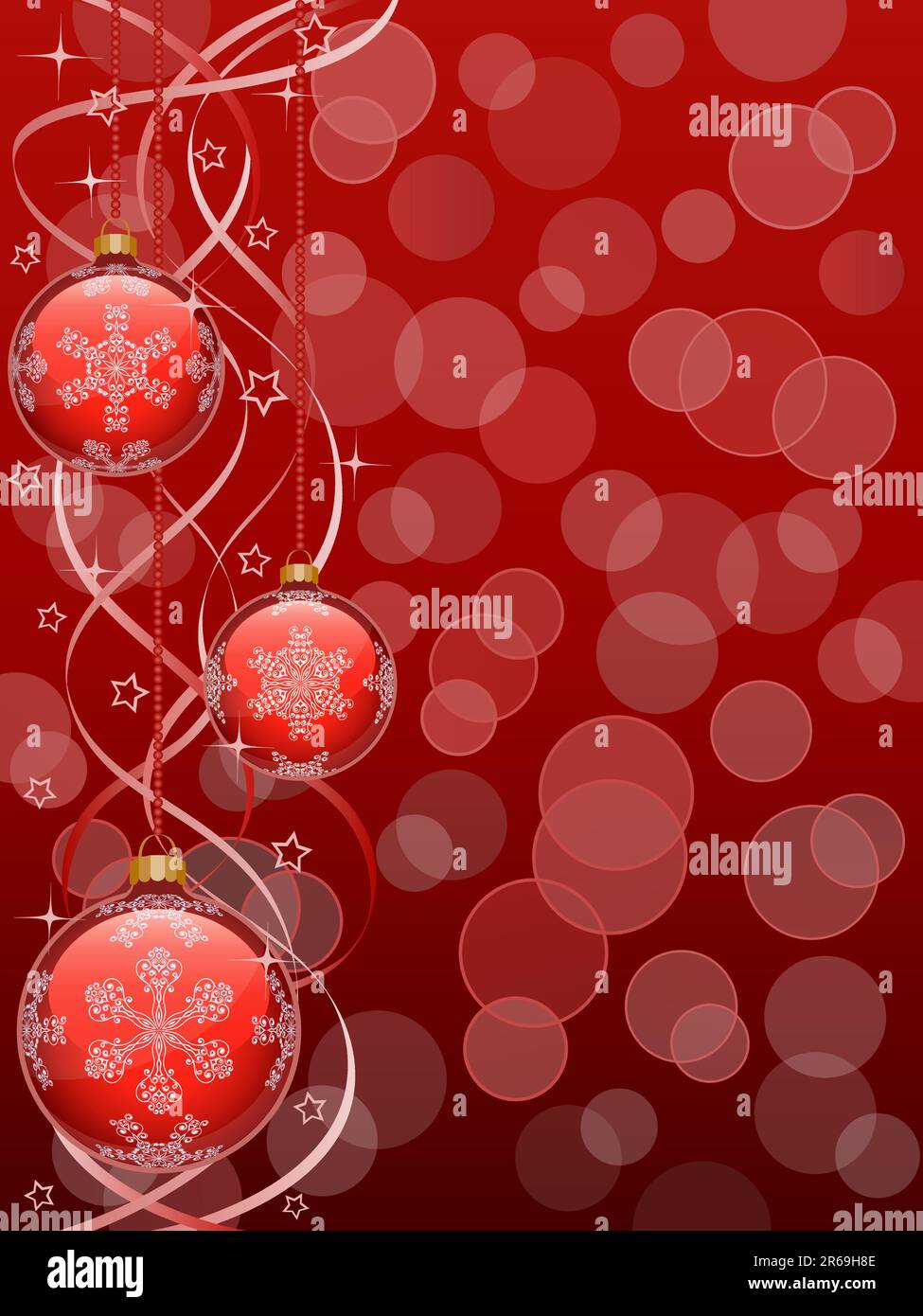 Christmas background with a holiday baubles. Vector illustration. Stock Vector
