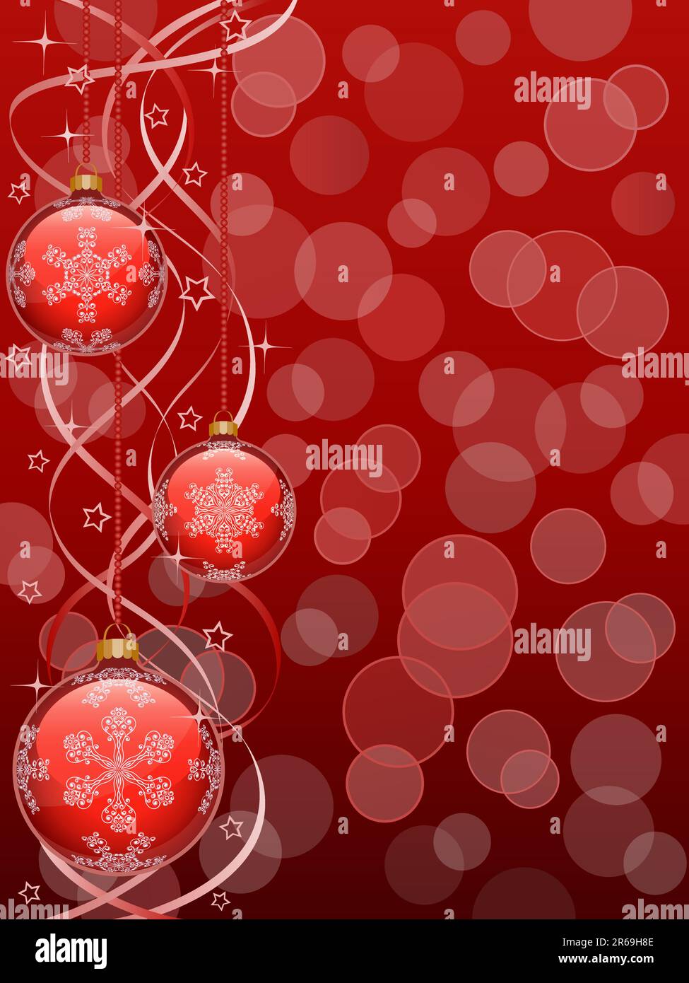 Christmas background with a holiday baubles. Vector illustration Stock ...