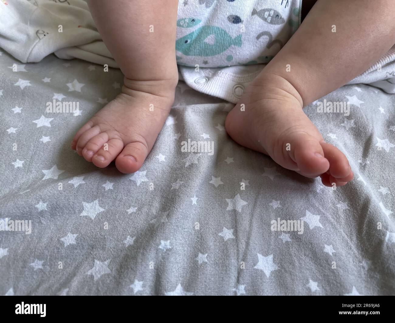 Closeup of cute newborn baby feet Stock Photo Alamy