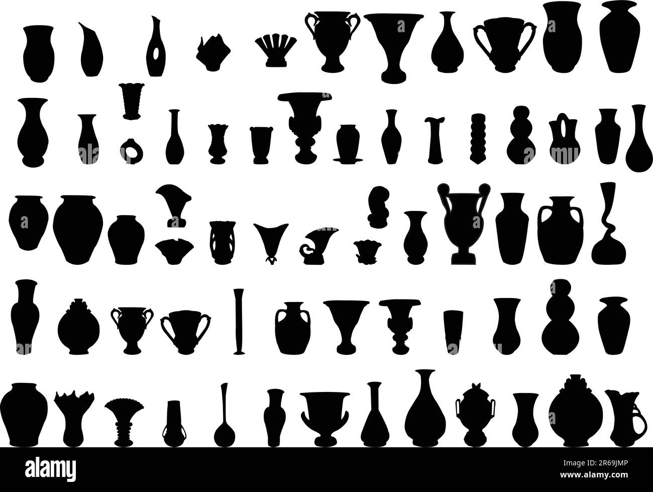 big collection of vase silhouette vector Stock Vector Image & Art Alamy