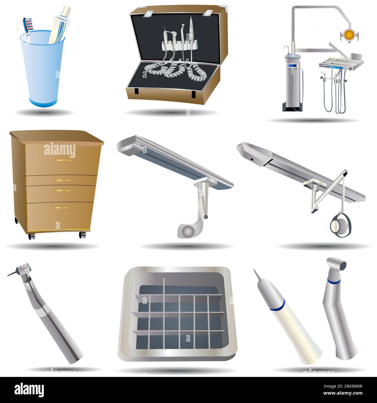 Collection of dental icons, color vector illustration Stock Vector ...