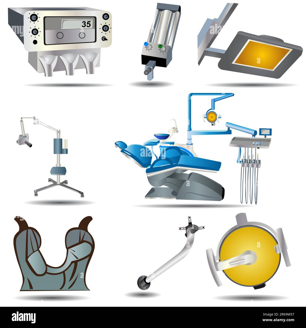 Collection of dental icons, color vector illustration Stock Vector ...