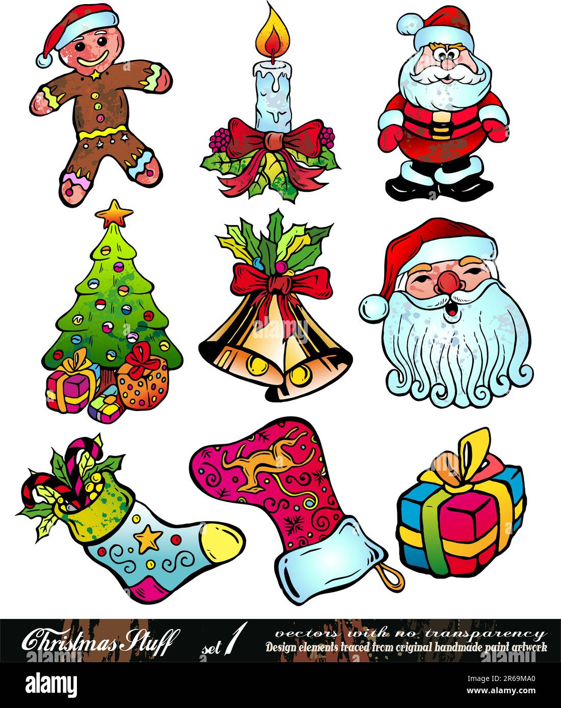 Christmas Stuff with Colorful Details Set 1 Stock Vector Image & Art