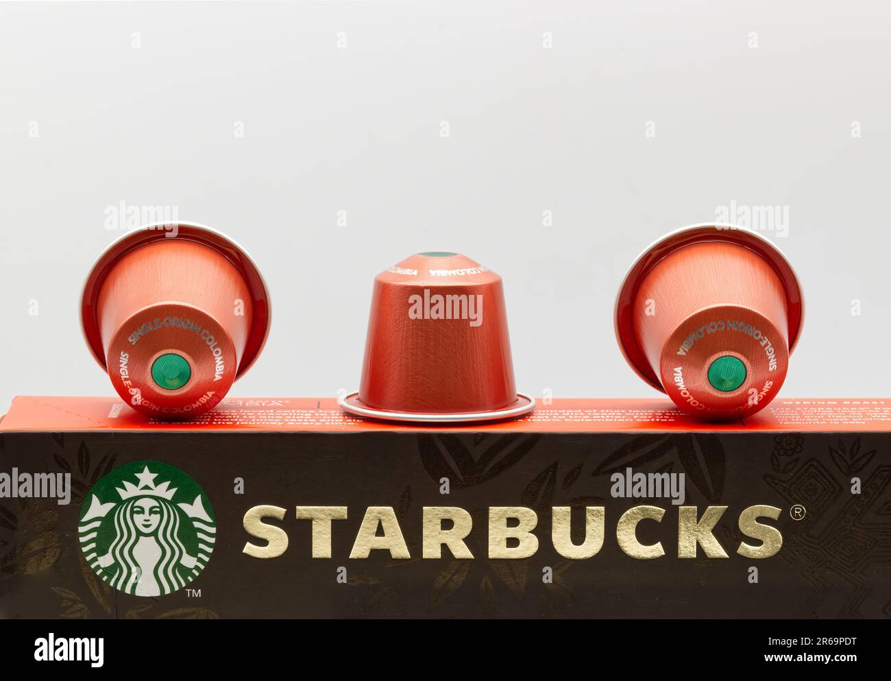 Starbucks single origin coffee Columbia by Nespresso Stock Photo Alamy