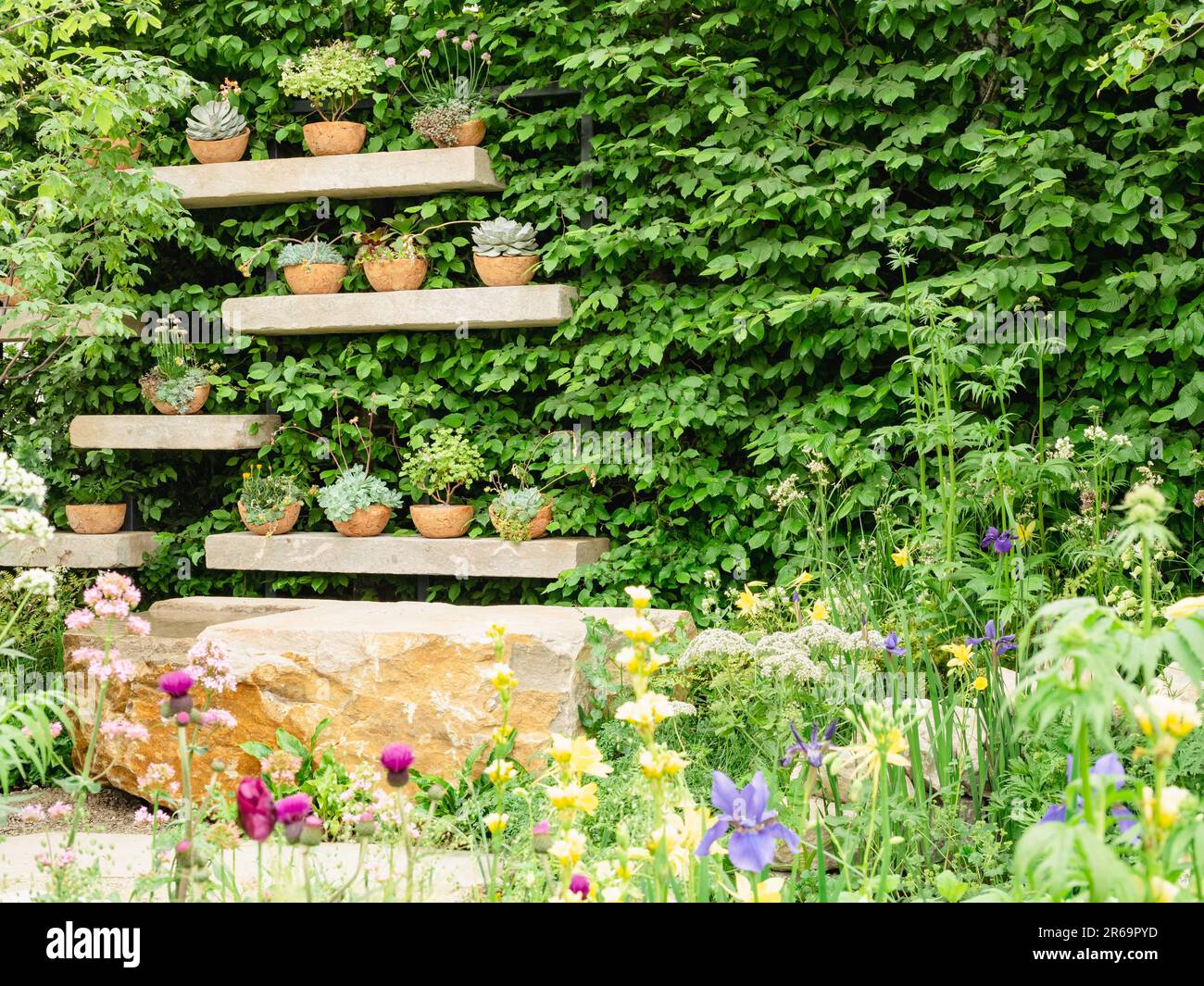 Part of a garden at Chelsea Flower Show Stock Photo