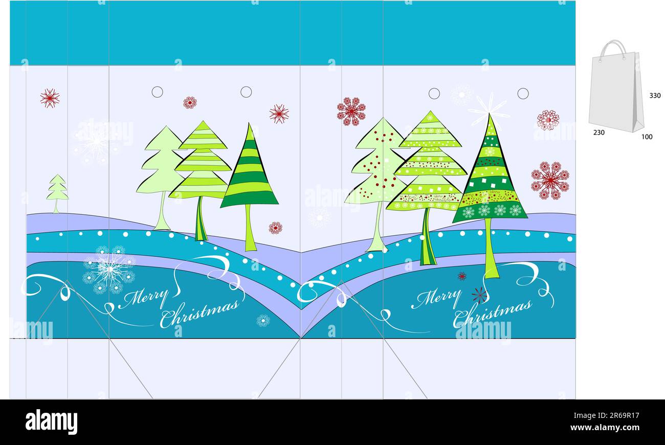 Template for christmas bag design Stock Vector