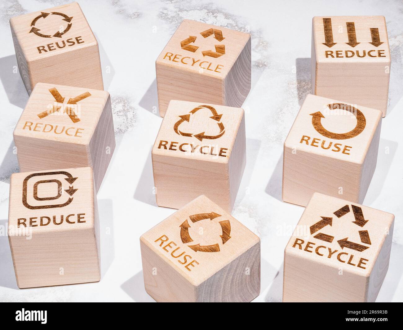Reduce, Reuse, and Recycle symbols as an ESG concept Stock Photo