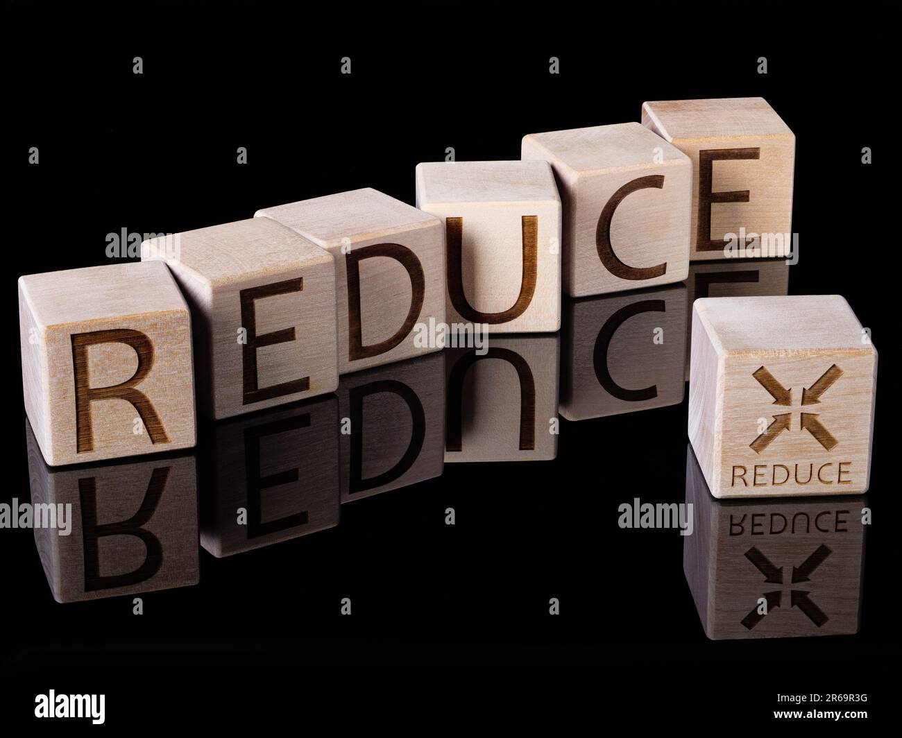 Text Reduce as sustainable resources concept Stock Photo