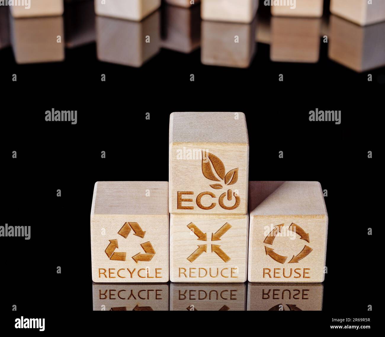 Reduce, Reuse, and Recycle symbols as a environmental-oriented business concept Stock Photo