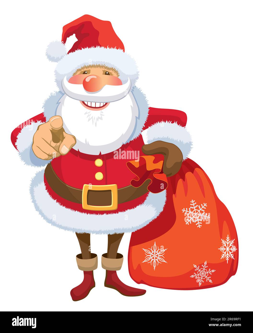 Smiling Santa Claus pointing at you, white background Stock Vector ...
