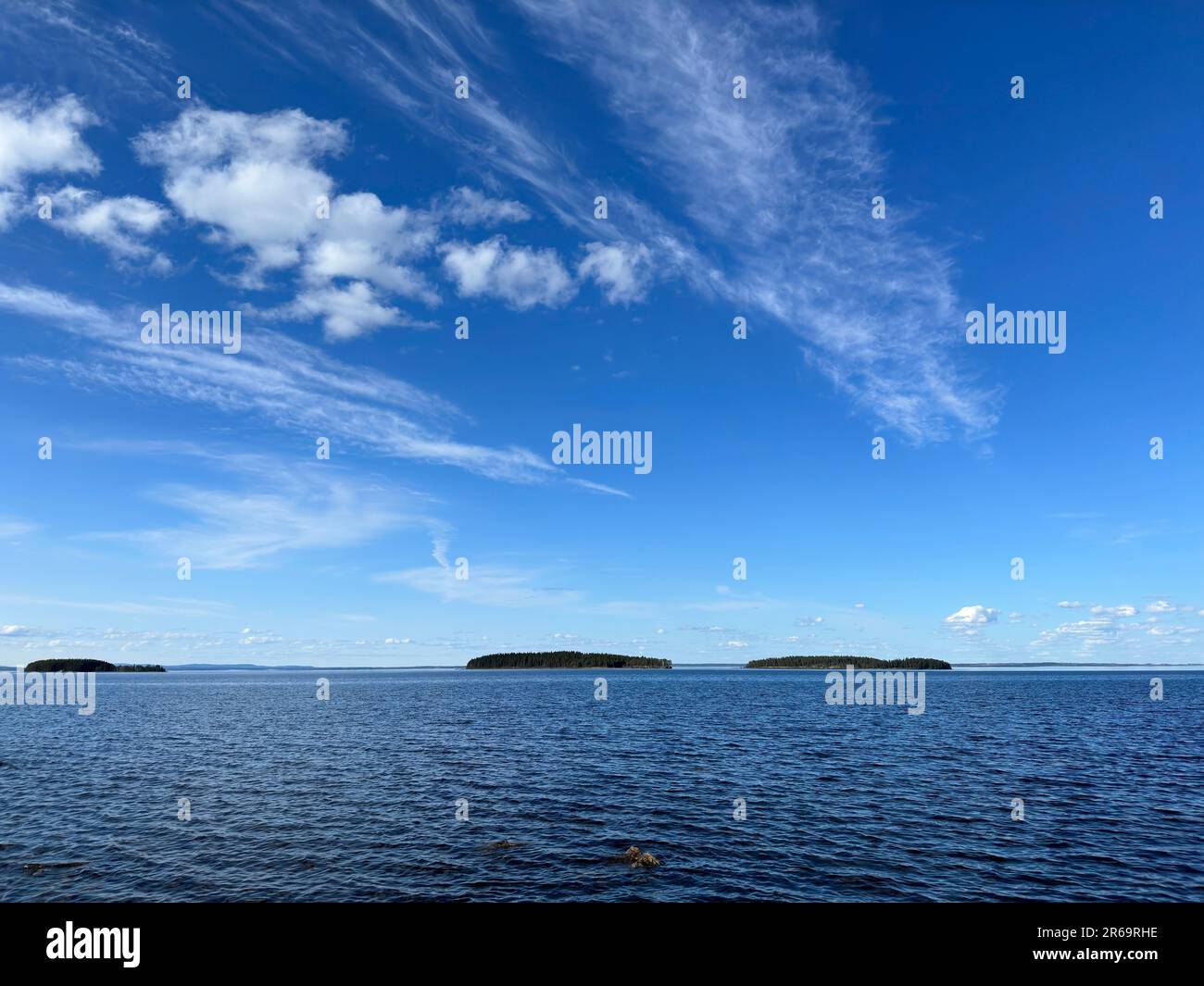 Lake view landscape in north of Sweden Stock Photo