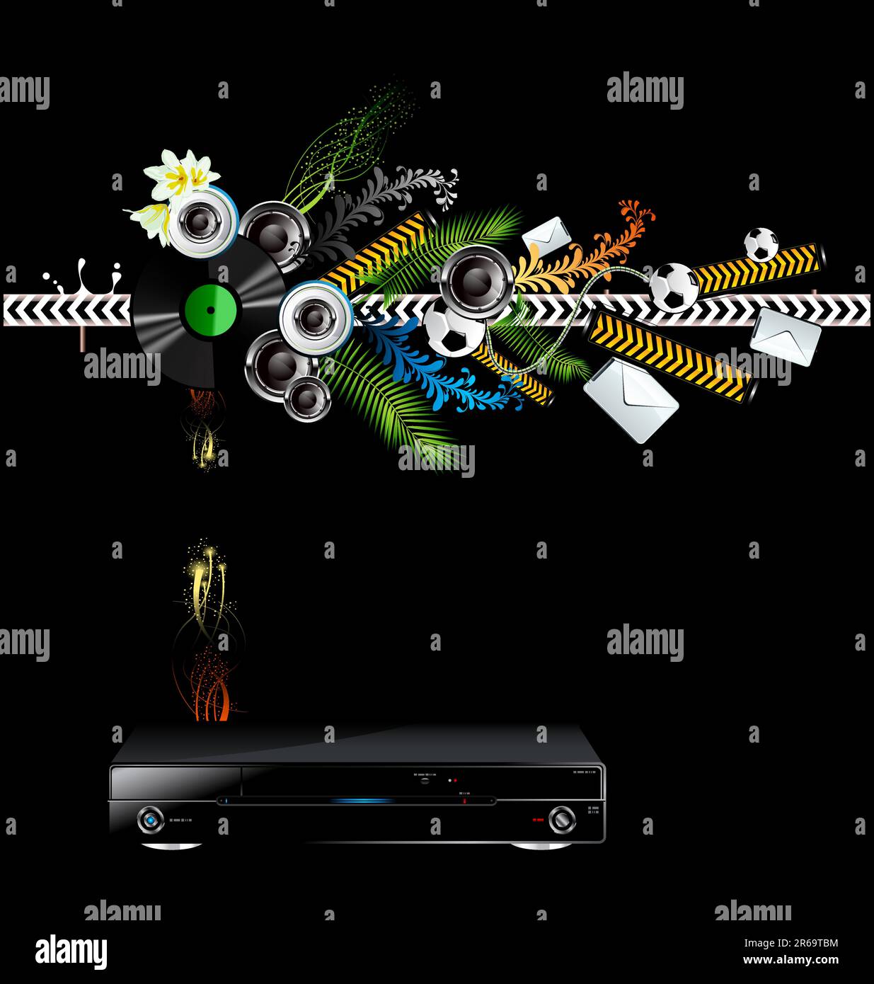 vector black dvd player, abstract elements Stock Vector Image & Art Alamy