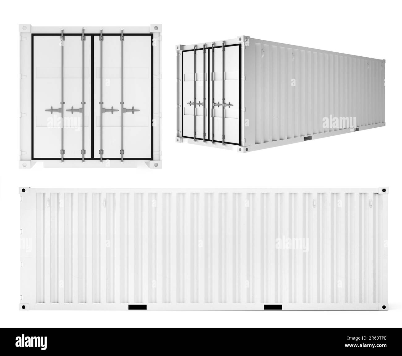 3d rendering of white container cargo on white background Stock Photo ...