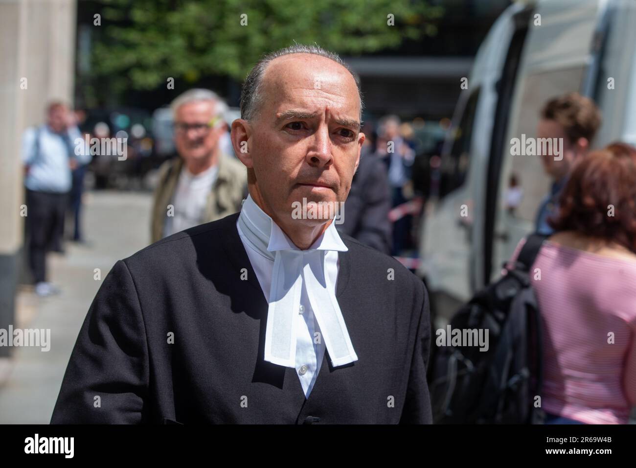 London, England, UK. 7th June, 2023. Lawyer for the defence ANDREW GREEN is seen outside High Court as the phone hacking trial against Mirror Group Newspapers (MGN) continues. A number of high-profile figures have brought claims against MGN over alleged unlawful information gathering at its titles. (Credit Image: © Tayfun Salci/ZUMA Press Wire) EDITORIAL USAGE ONLY! Not for Commercial USAGE! Stock Photo