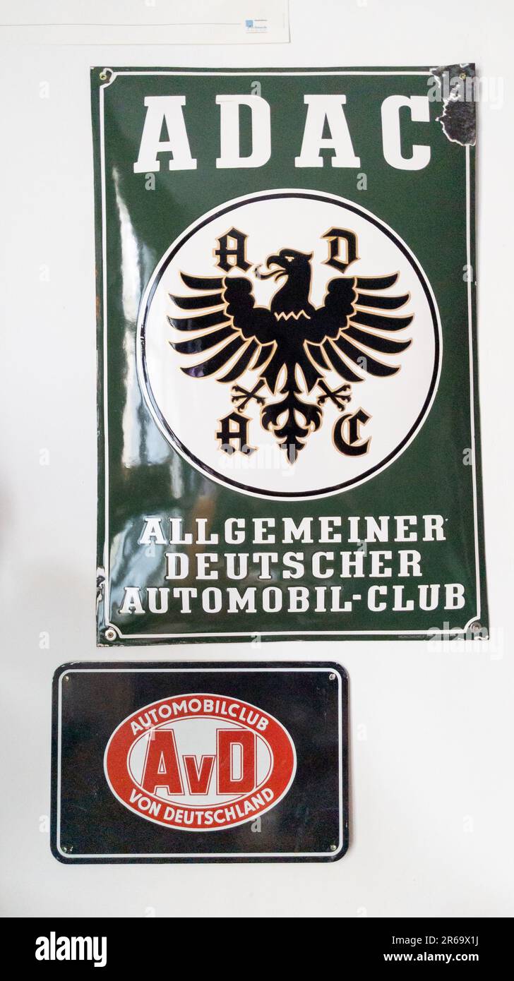 Bordeaux , Aquitaine  France - 06 06 2023 : ADAC and AvD text brand and logo sign automobile club in Germany allgemeiner deutsher automobil club von d Stock Photo