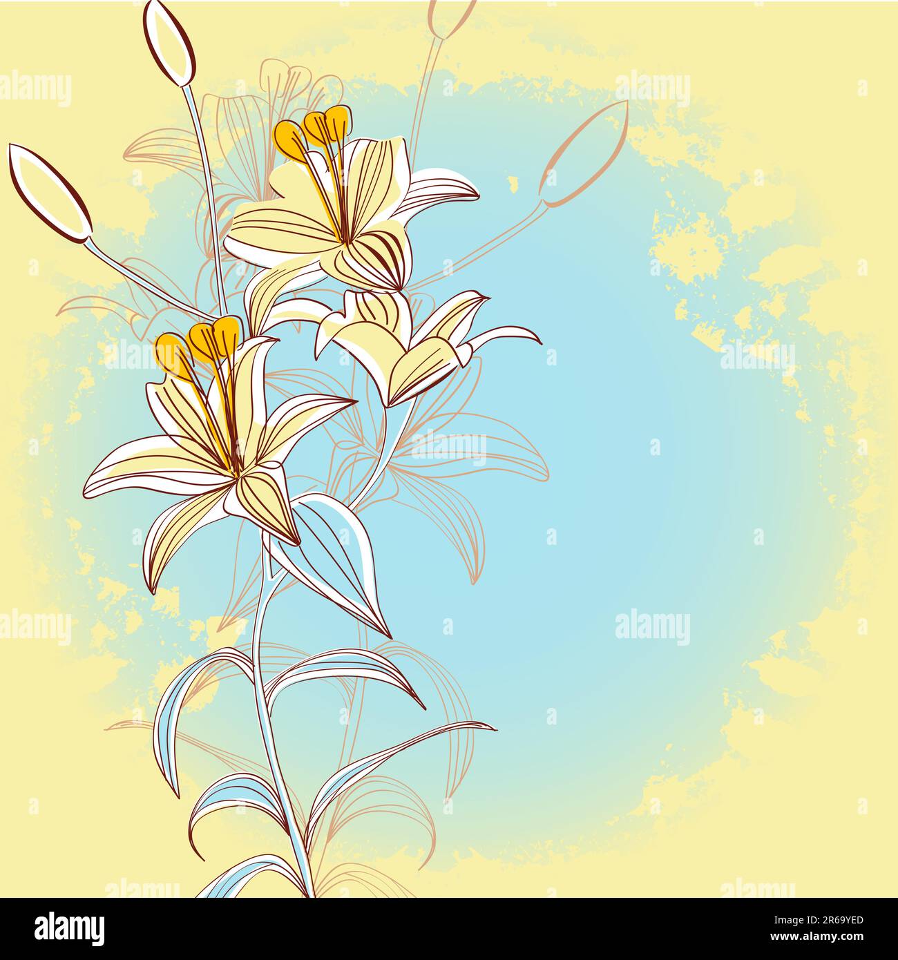Retro stylized background with flowers Stock Vector Image & Art - Alamy