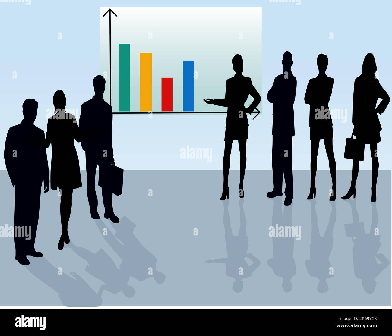 Business team - vector silhouettes Stock Vector