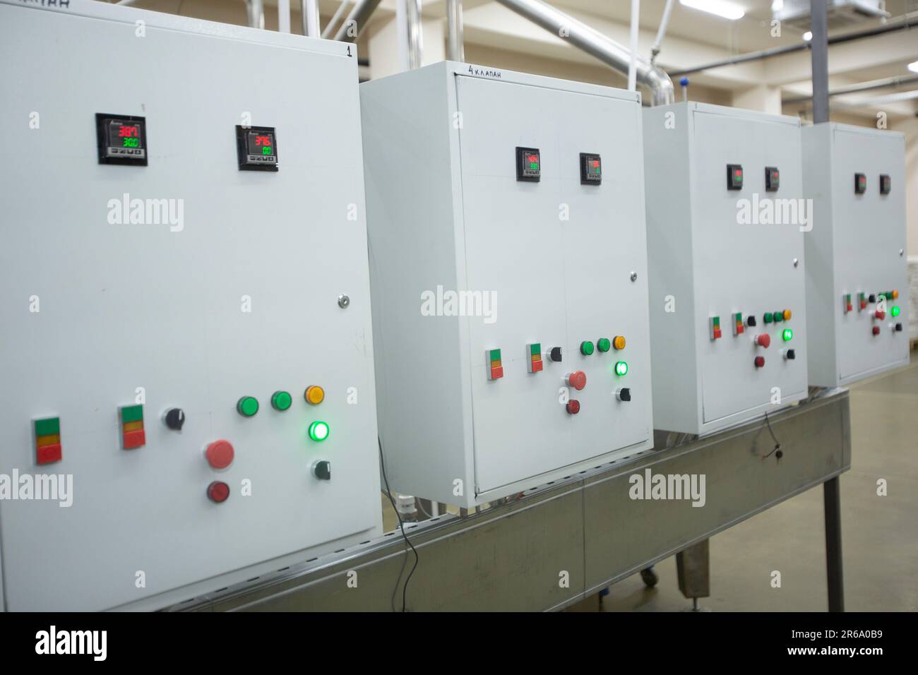 The industrial electrical machines in a factroy Stock Photo