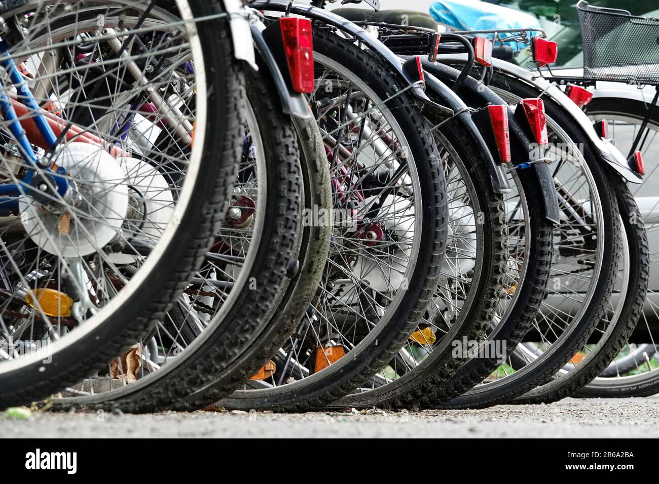 Bicycle parking, Germany Stock Photo