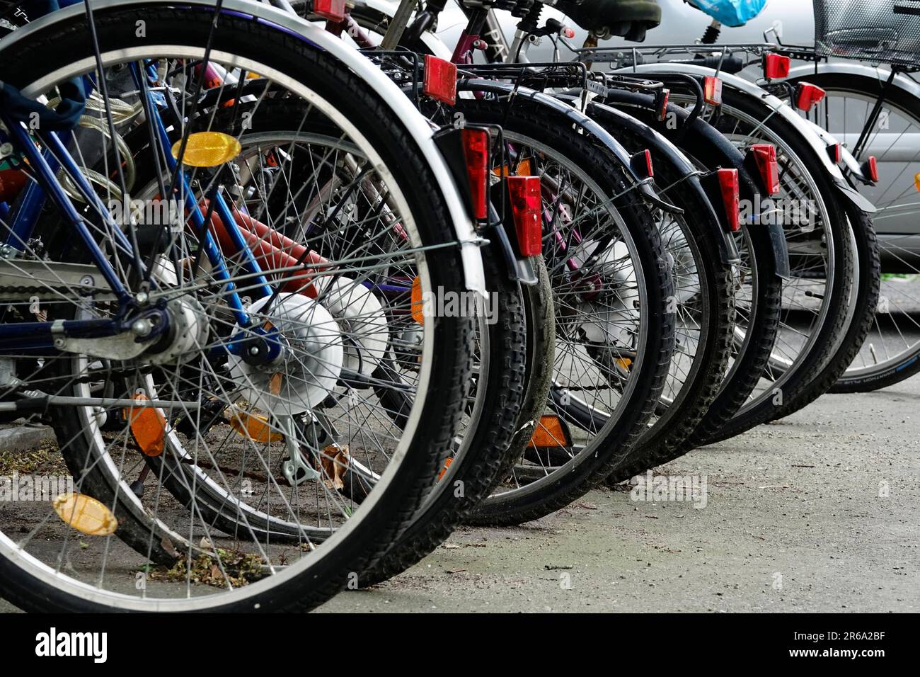 Bicycle parking, Germany Stock Photo