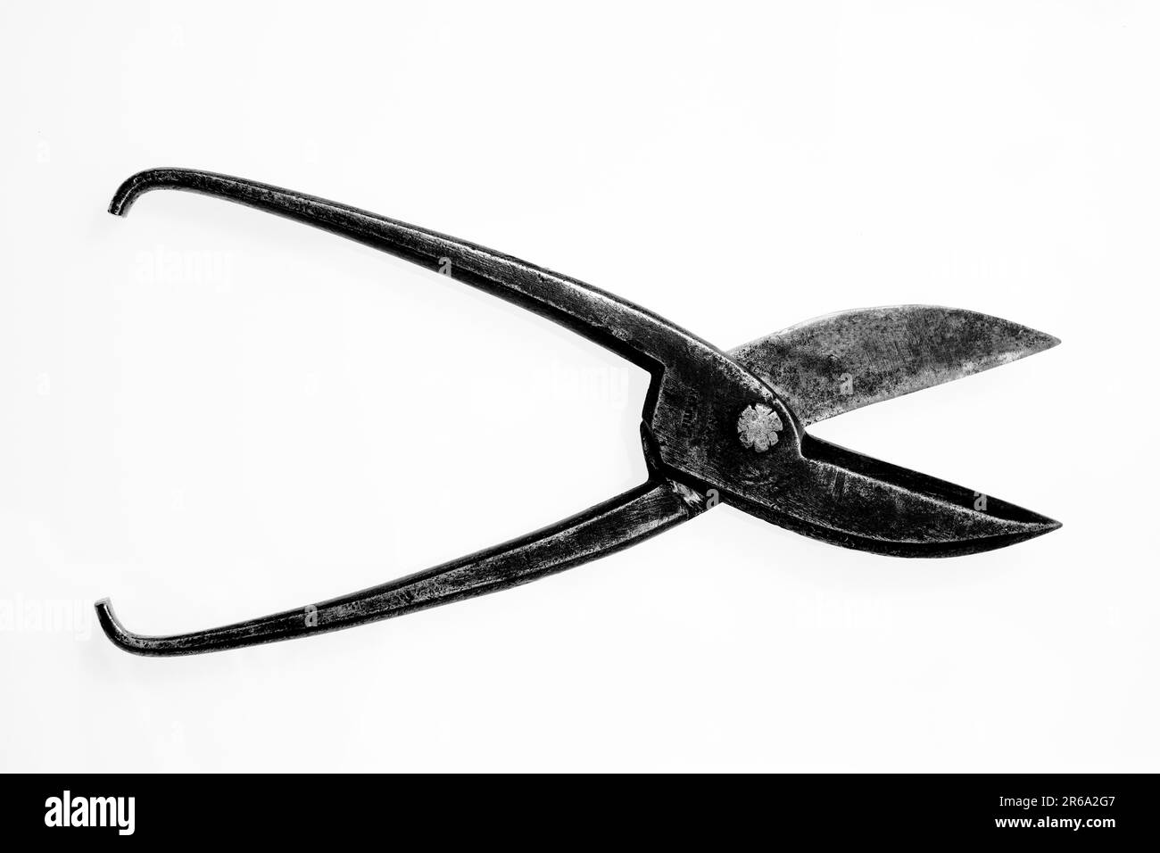 Tin snips of a toolmaker, black and white Stock Photo Alamy