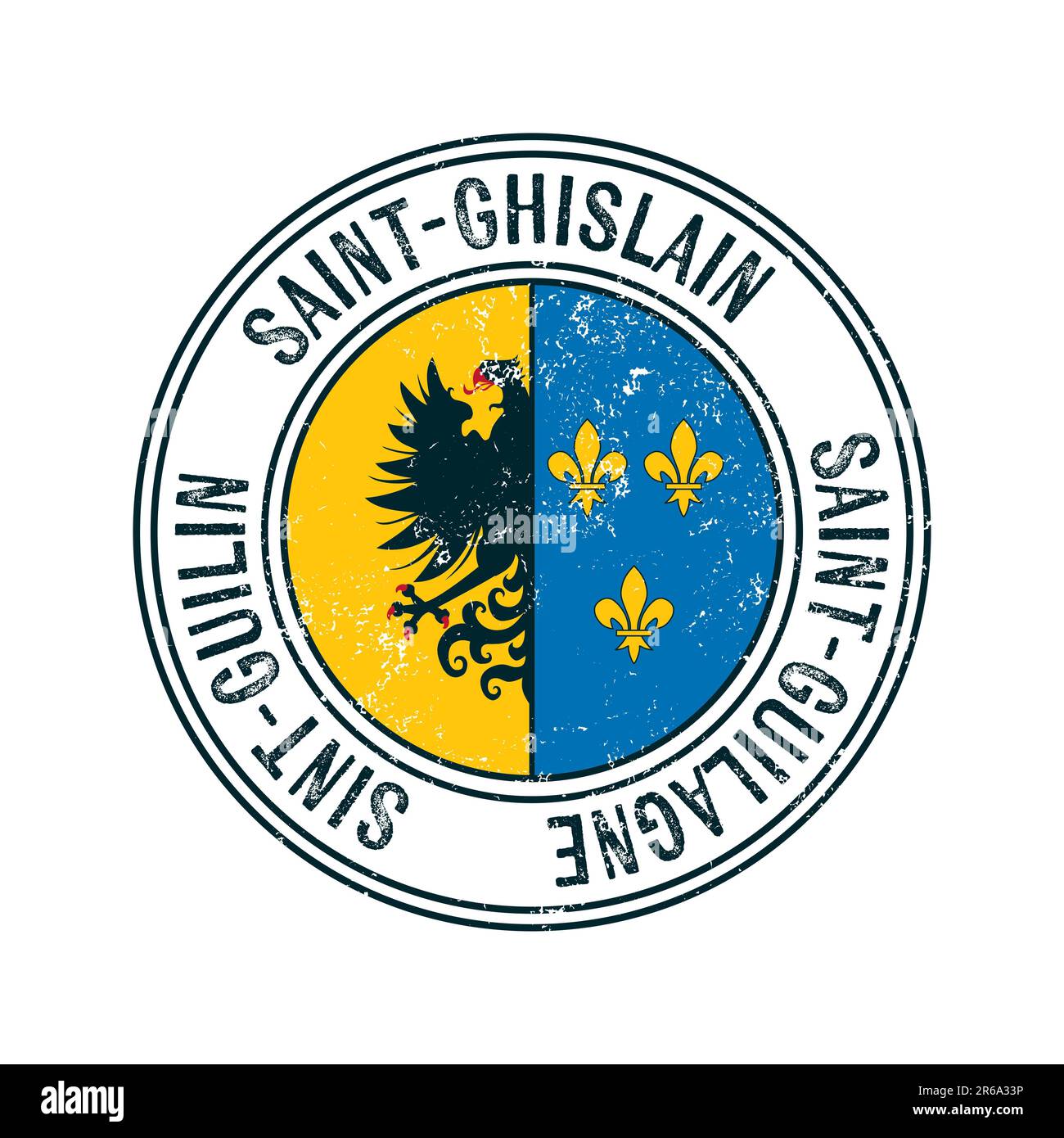 Saint Ghislain, Belgium city vector grunge stamp over white background