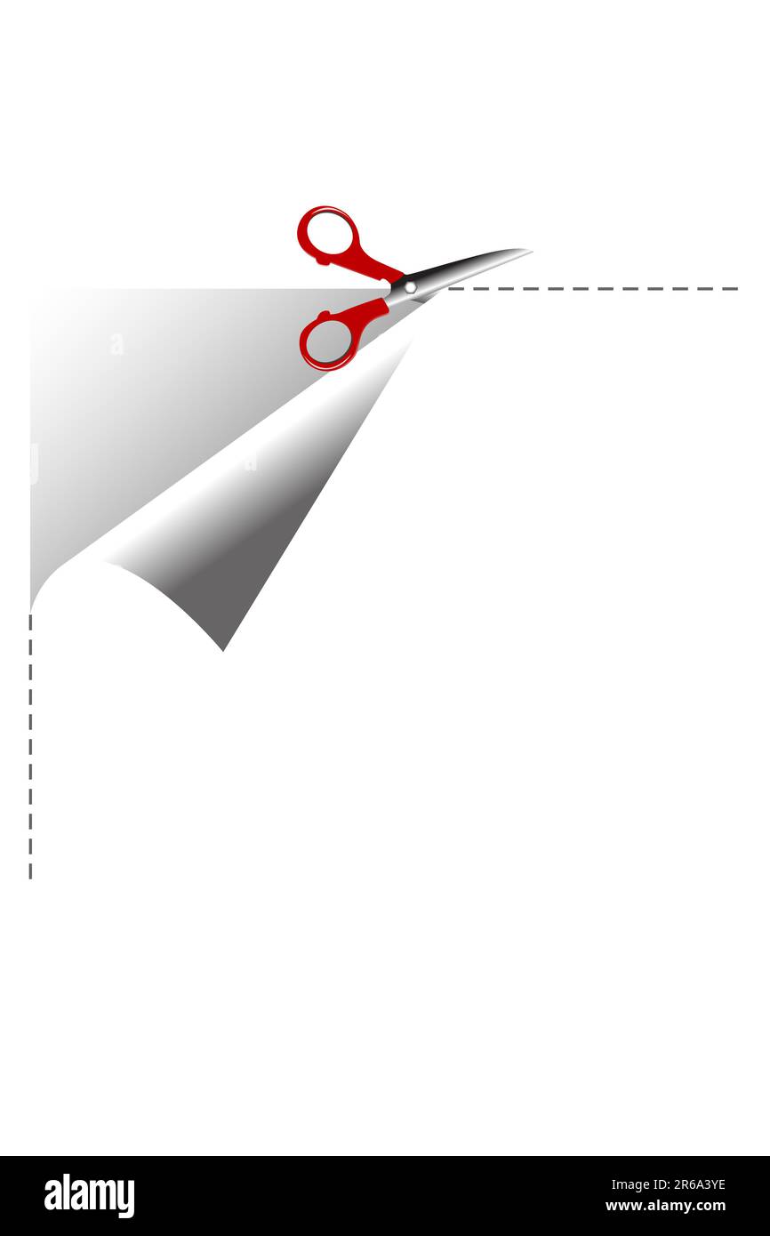illustration of scissor cutting paper Stock Vector Image & Art Alamy