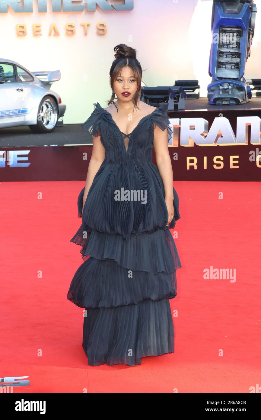 Dominique Fishback, Transformers: Rise of the Beasts - European Premiere, Leicester Square, London, UK, 7 June 2023, Photo by Richard Goldschmidt Stock Photo