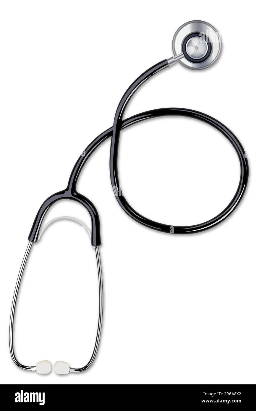 illustration of stethoscope on isolated background Stock Vector Image ...