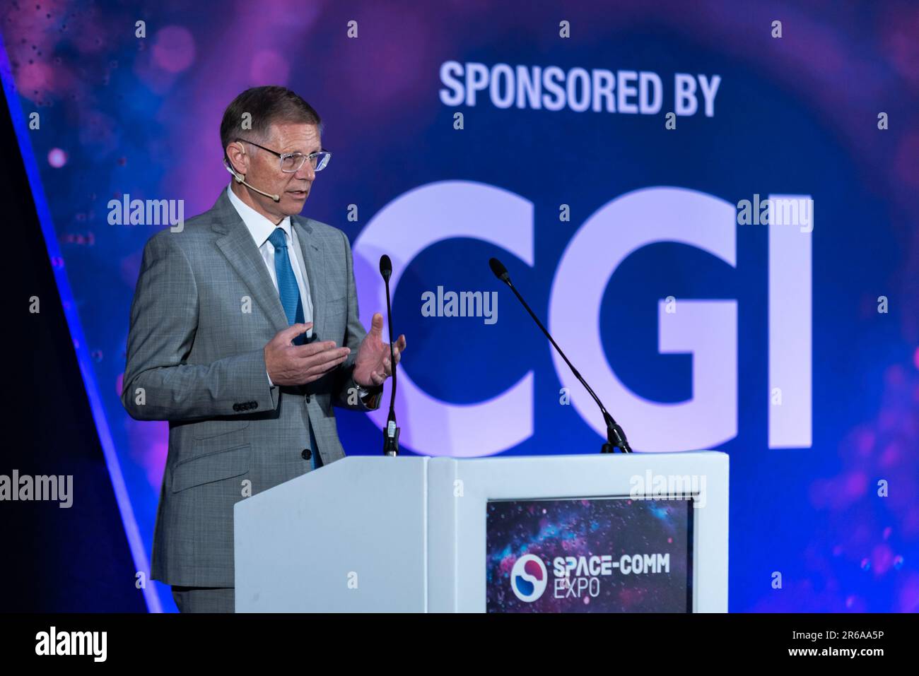 David Morris MP speaking at Expo 2023 space technology event