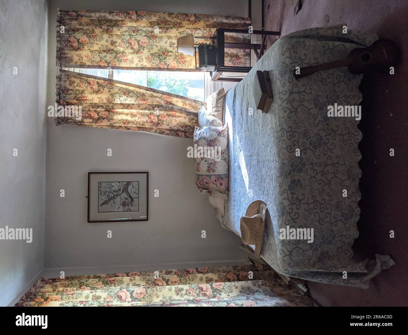 One of the bedrooms. NEW JERSEY, USA THIS ABANDONED home still has the bloodstained bed of its