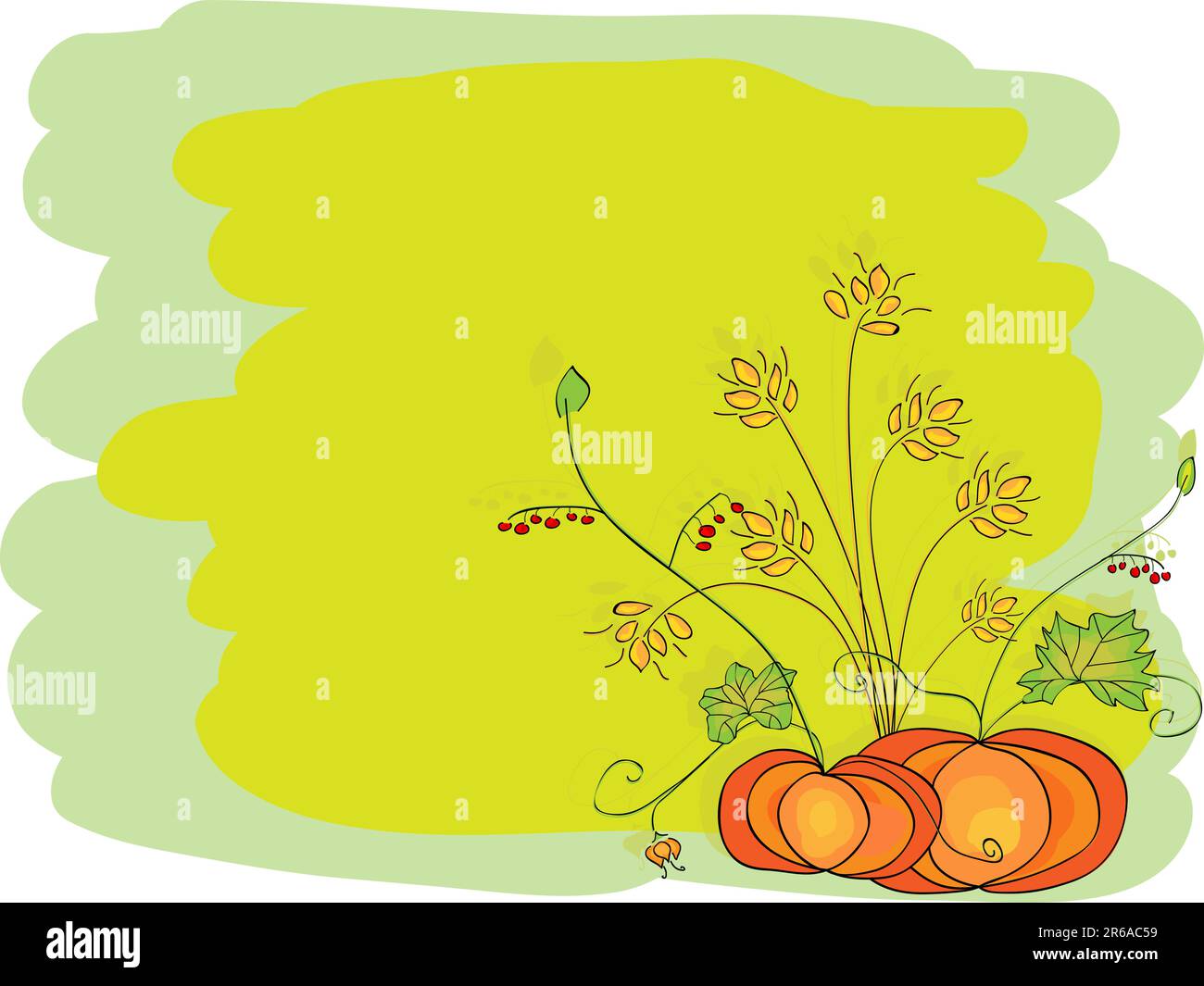 Vector picture of thanksgiving background with pumpkins and crop. RGB ...