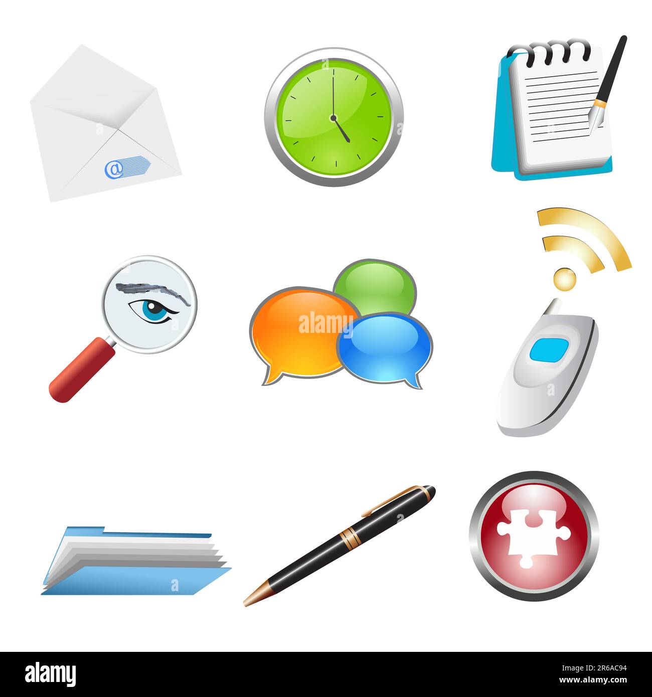 illustration of business icons on white background Stock Vector Image ...