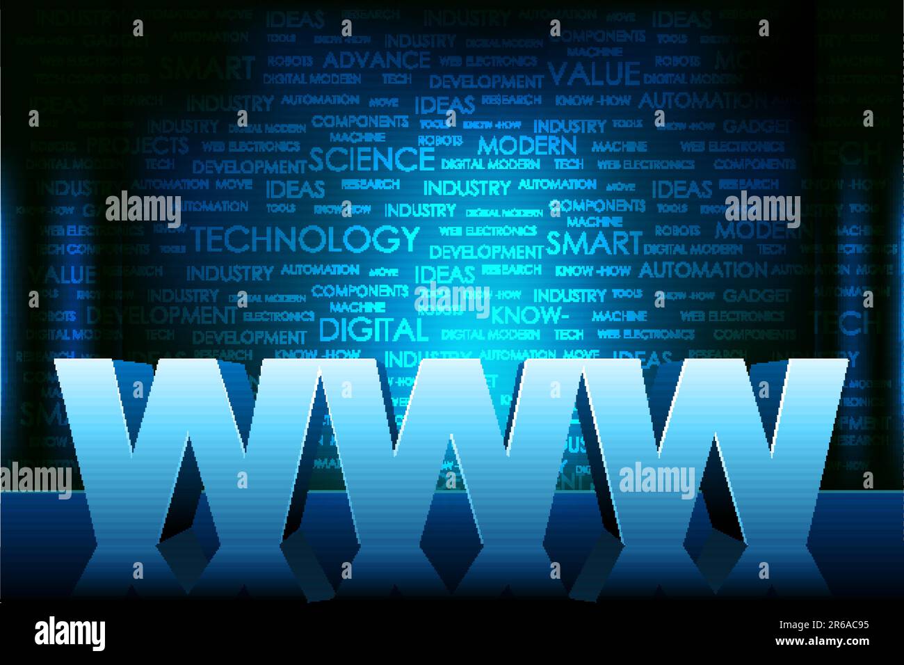 illustration of www text on technology typography background Stock ...
