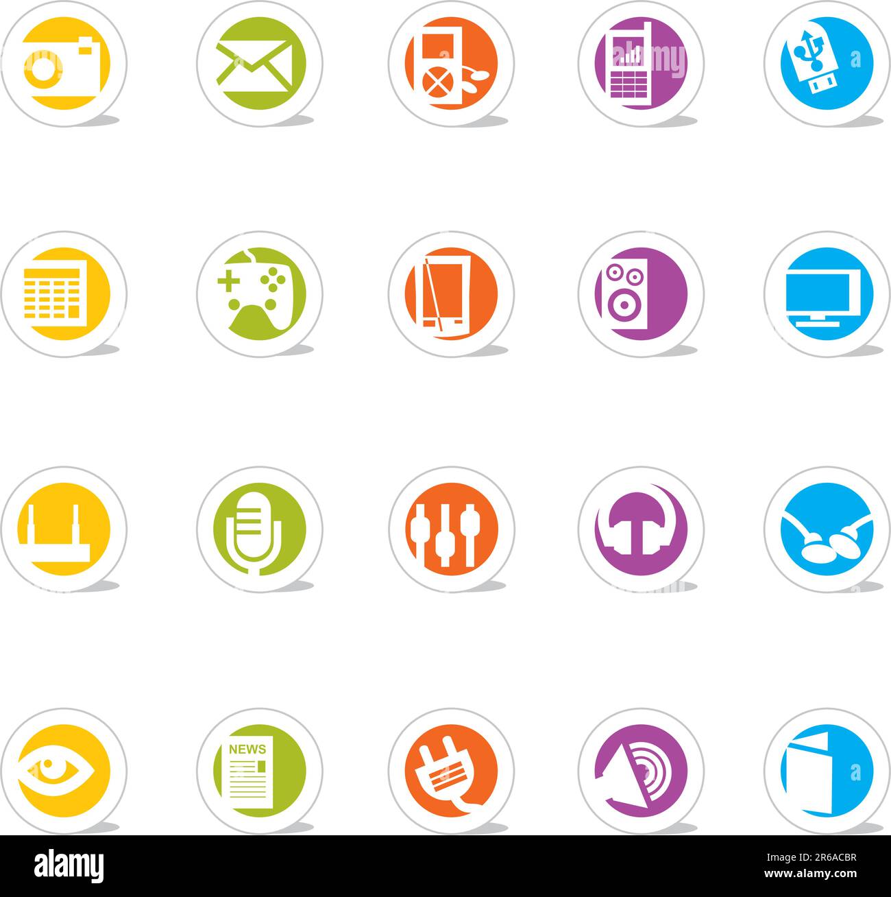 Simple Icons Media and Such Stock Vector Image & Art - Alamy