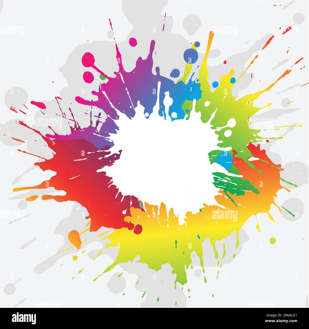 Abstract grunge background with brightly coloured paint splatters Stock Vector
