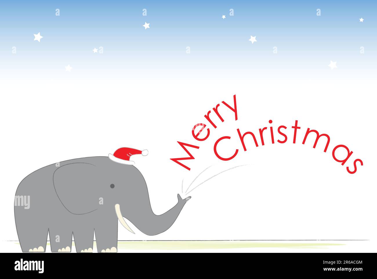 Mr Elephant wishes you a Merry Christmas. Stock Vector