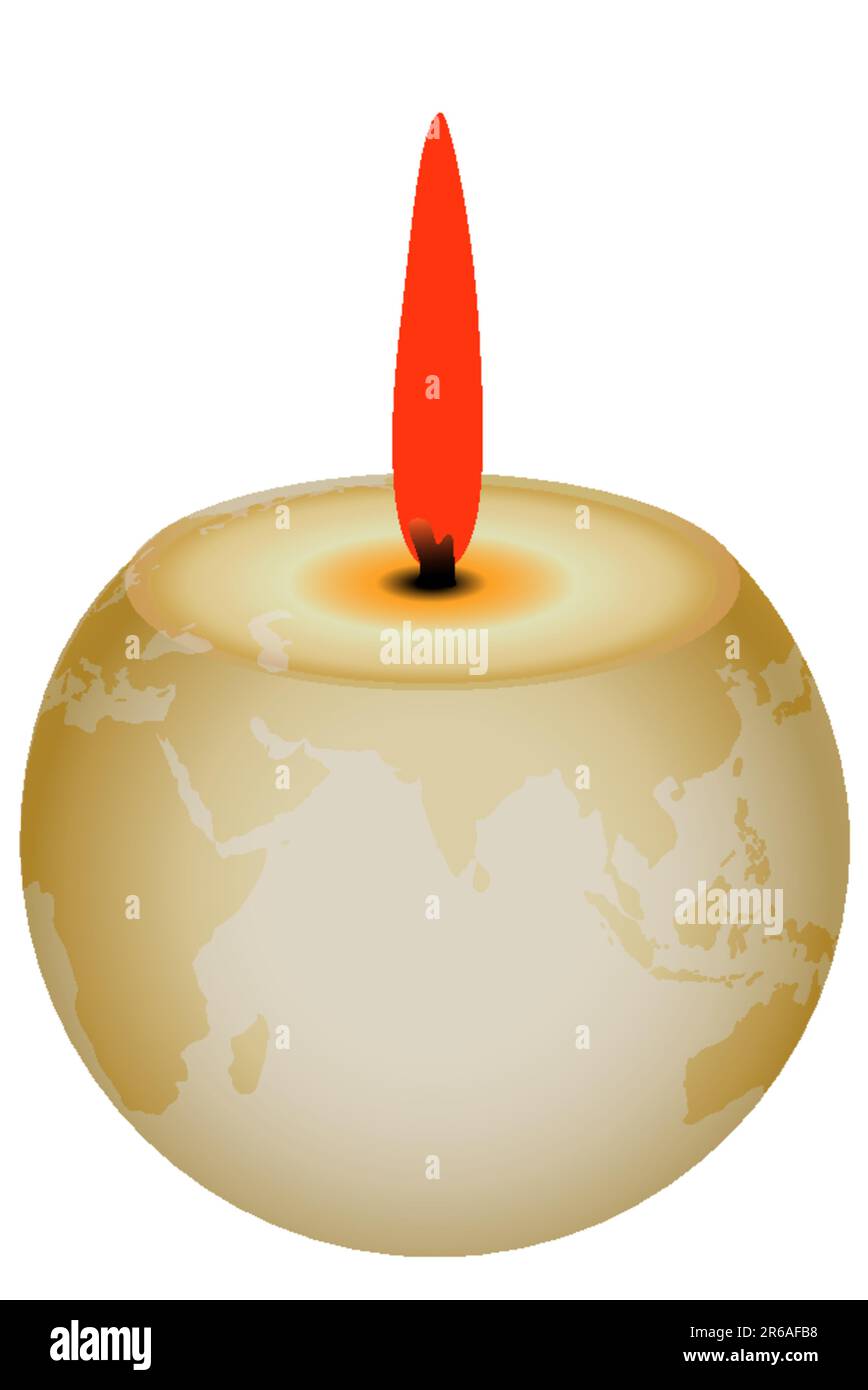 illustration of burning globe on white background Stock Vector