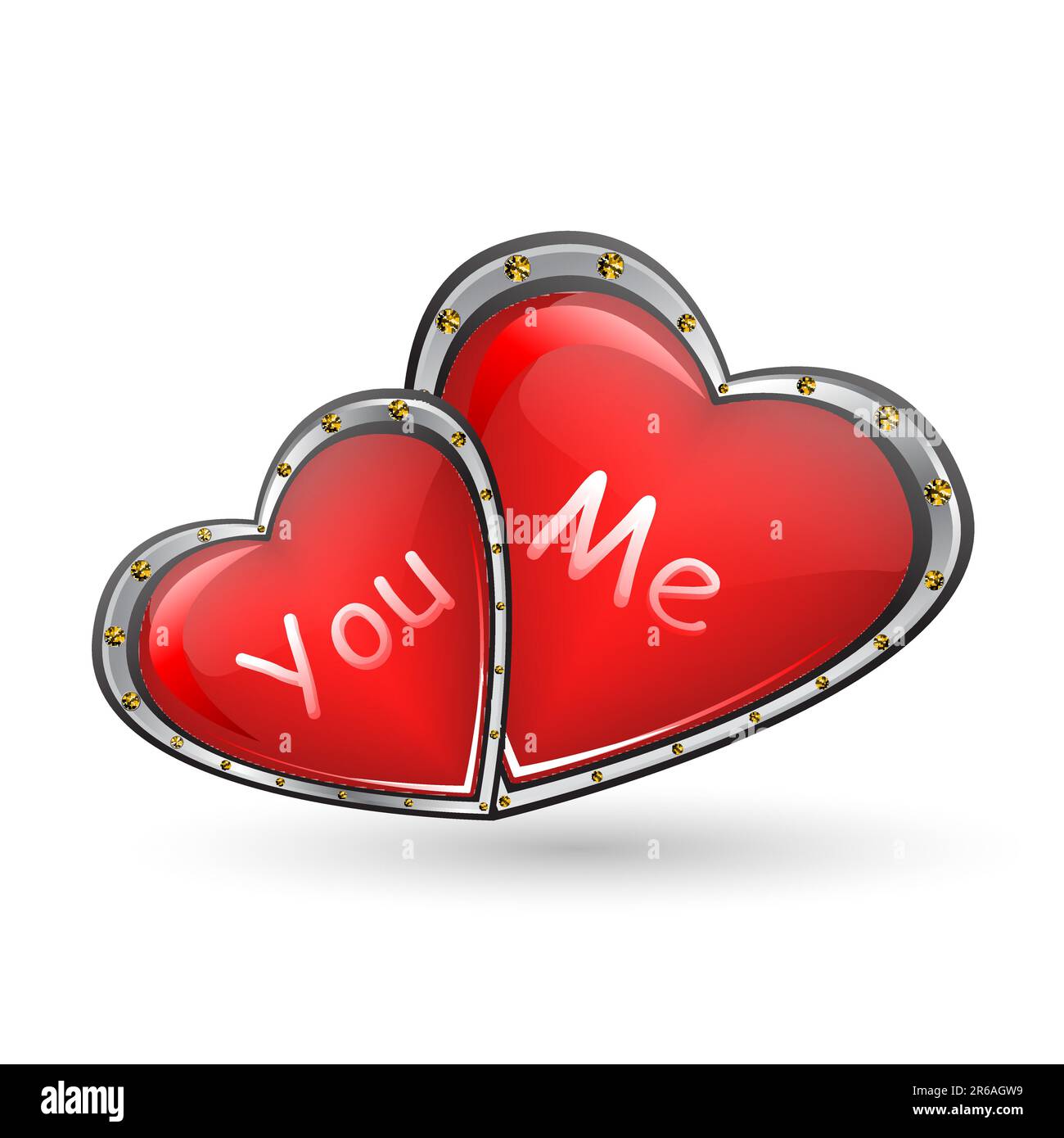 illustration of loving hearts on white background Stock Vector Image