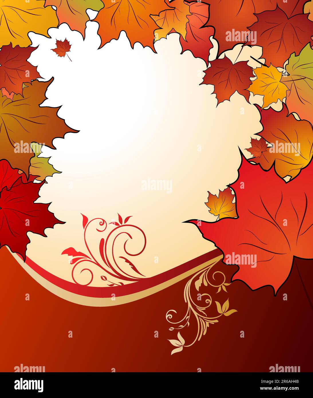 Illustration of autumn floral background. Vector Stock Vector Image ...