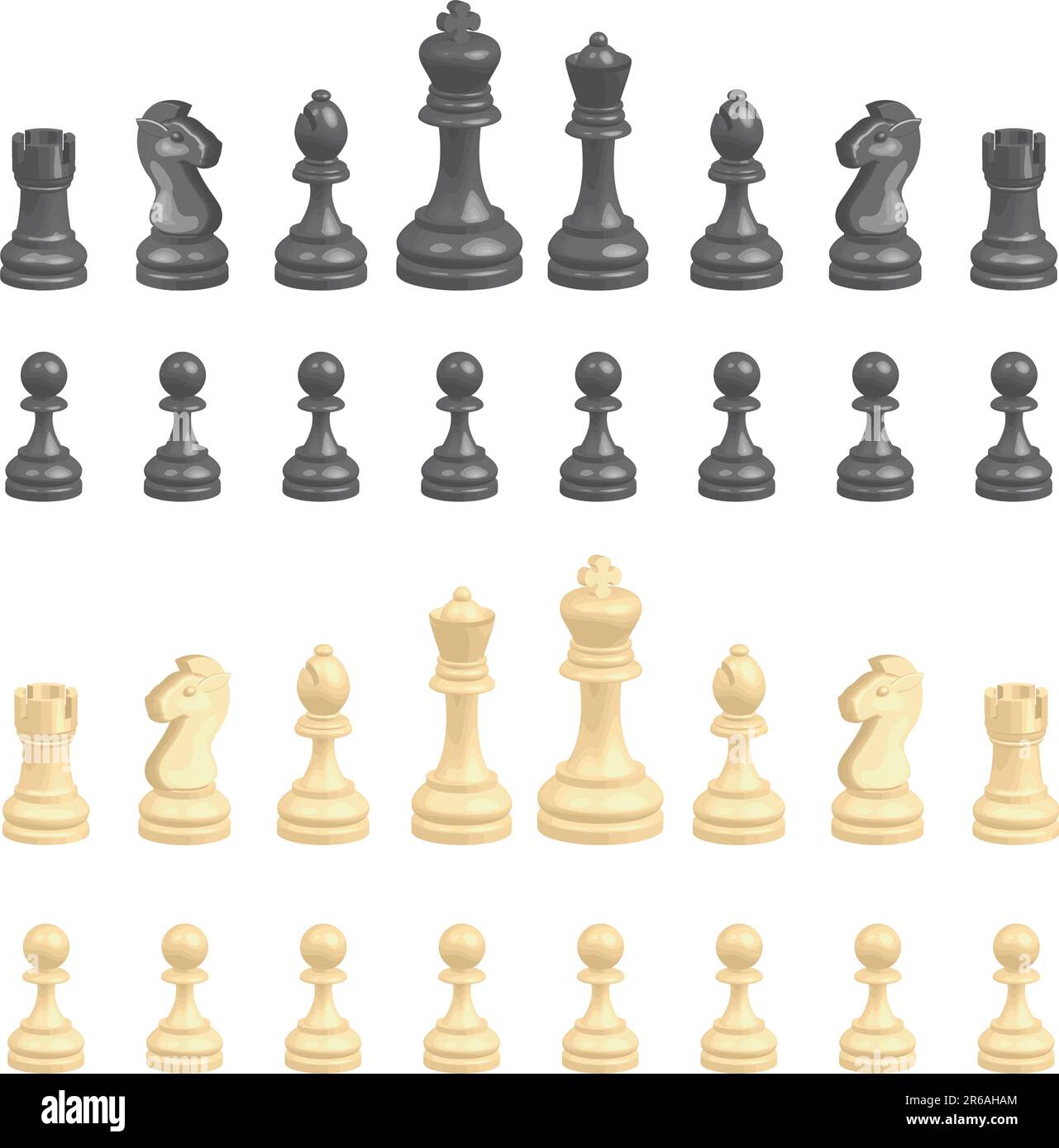 A complete set of chess pieces. No meshes used Stock Vector Image & Art ...