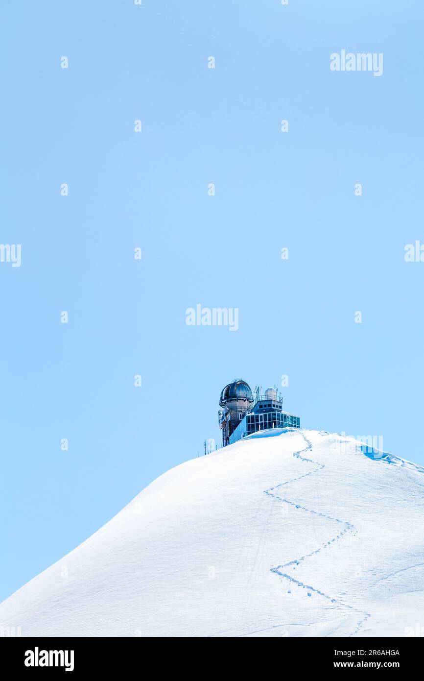 Sphinx Observatory on top of Jungfraujoch, Switzerland Stock Photo
