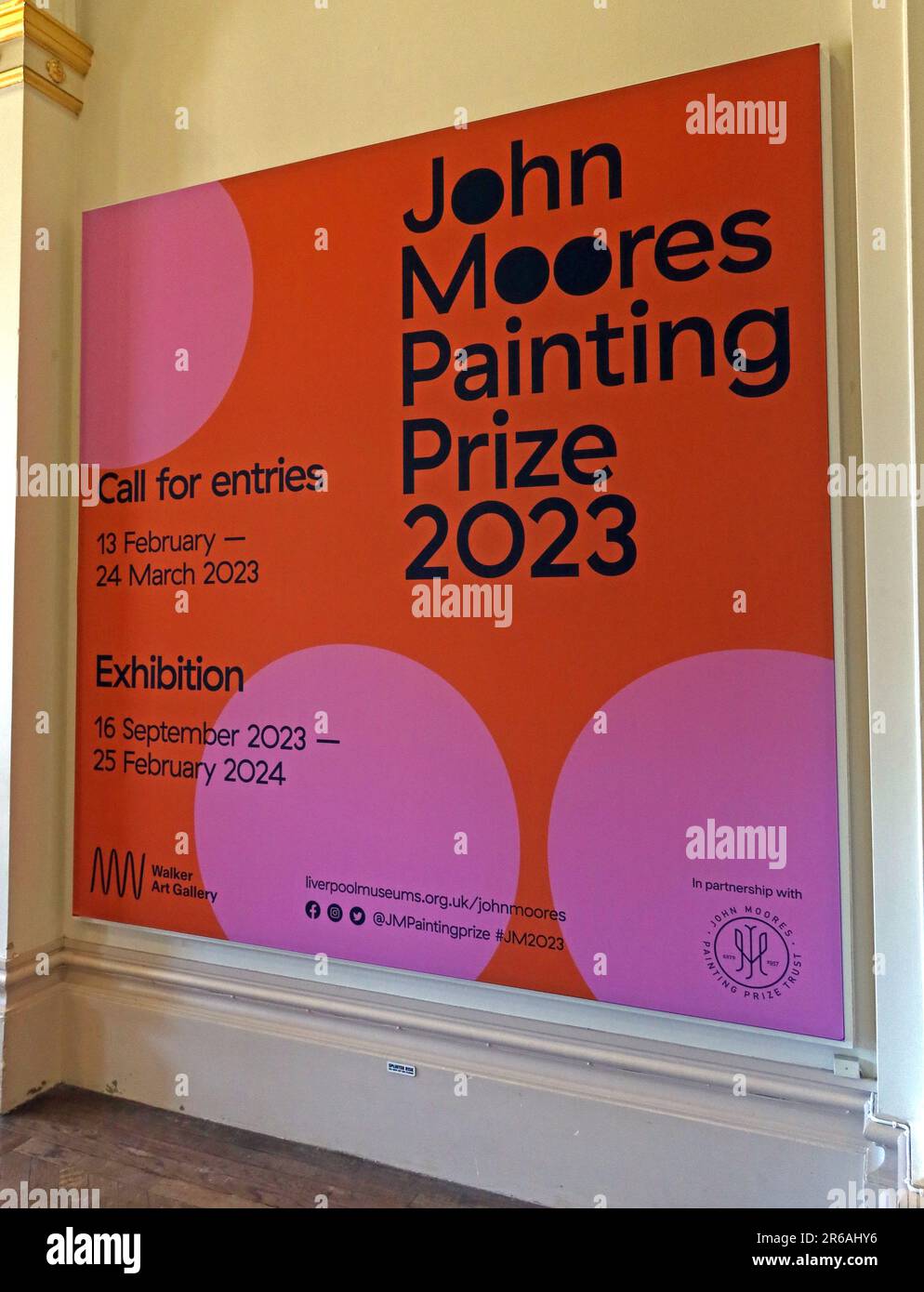 John Moores Painting Prize 2023 poster at Walker Art Gallery, William Brown St, Liverpool, L3 8EL Stock Photo